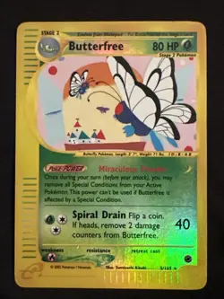 Pokemon TCG Butterfree Expedition Base Set Reverse Holo Card 5/165 Rare - Image 1