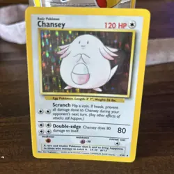 Pokemon TCG Card English Shadowless Base Set Chansey 3/102 Holo Rare - Image 1