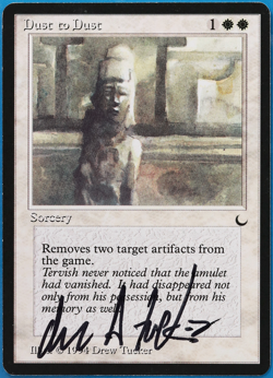 Dust to Dust The Dark NM White Common SIGNED MAGIC CARD (ID# 504852) ABUGames - Image 1
