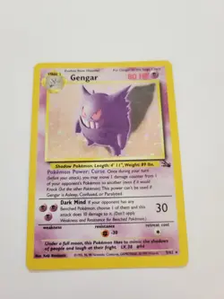 Pokemon TCG Gengar 5/62 Fossil Unlimited Holographic Card - Image 1