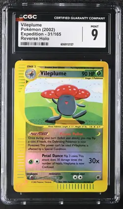 CGC 9 MINT Vileplume 2002 Expedition 31/165 Reverse Holo Pokemon Card - Image 1