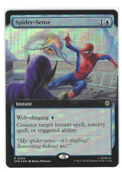 Spider-Sense Extended Art Foil 0254 Marvel's Spider-Man MTG NM - Image 1