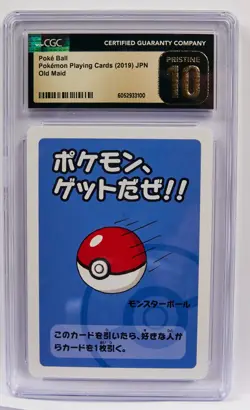 CGC 10 Pristine Poke Ball Old Maid 2019 Japanese Pokemon Playing Cards Slab - Image 1