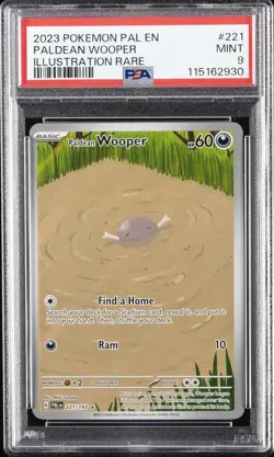 2023 POKEMON PAL EN-PALDEA EVOLVED ILLUSTRATION RARE #221 PALDEAN WOOPER PSA 9 - Image 1