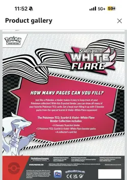 Pokemon White Flare Binder Collection Box - Image 2