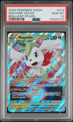 Pokemon! PSA 10 Shaymin VSTAR 014/172 - Brilliant Stars - Ultra Rare - Gem Mint - Image 1