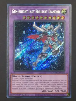 Yugioh Gem-Knight Lady Brilliant Diamond Secret Rare Monster Mayhem BLMM-EN145 - Image 1