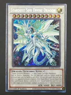 Yugioh Stardust Sifr Divine Dragon Secret Rare Monster Mayhem BLMM-EN151 NM - Image 1