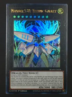 Yugioh Number S38: Titanic Galaxy BLMM-EN038 Ultra Rare Monster Mayhem NM - Image 1