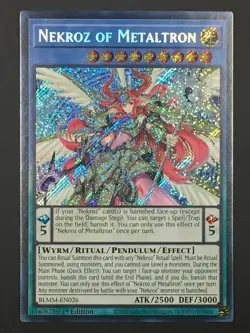 Yugioh Nekroz of Metaltron Secret Rare Monster Mayhem BLMM-EN026 NM - Image 1