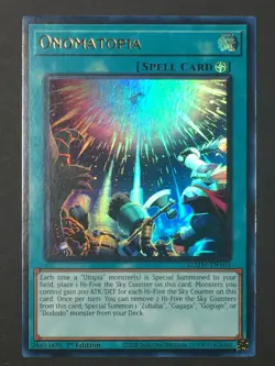Yugioh Onomatopia Ultra Rare Battles of Legend: Monster Mayhem BLMM-EN163 NM - Image 1