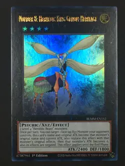 Yugioh Number 8: Heraldic King Genom-Heritage Ultra Rare BLMM-EN152 NM - Image 1