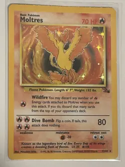 Moltres 12/62 Fossil-Pokemon 1999 Unlimited Edition Holo Card - Image 1