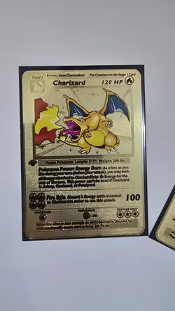 Pokemon Gold Metal Card Charizard Venusaur Blastoise for Collectors and Display - Image 2