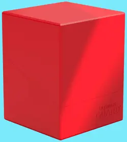 ULTIMATE GUARD SOLID RED BOULDER 100+ DECK CASE NEW Card Storage Box ccg - Image 1