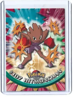 Hitmonchan #107 - Topps BLUE LOGO - TV Series Pokemon Card - NON-HOLO (HP) - Image 1