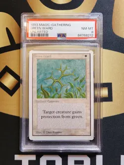 Green Ward (PSA NM-Mint 8) - Unlimited Edition - Magic the Gathering (MTG) - Image 1