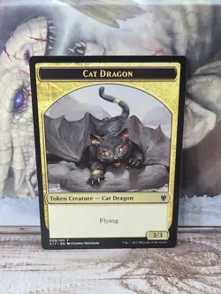 Magic the Gathering Cat Dragon / Dragon Token 4/4 Commander 2017 MTG - Image 1