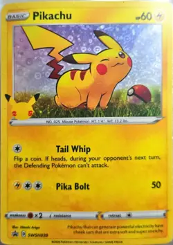 Pikachu Pokemon HOLO SWSH039 -MINT- 25th Anniversary General Mills Promo LP - Image 1
