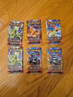 POKEMON SCARLET & VIOLET OBSIDIAN FLAMES BOOSTER PACKS LOT (6 Packs) 820650853746 - Image 1