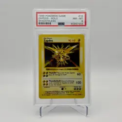 1999 Wizards of the Coast Pokemon Base Set Shadowless Holo Zapdos #16 PSA 8 WOTC - Image 1