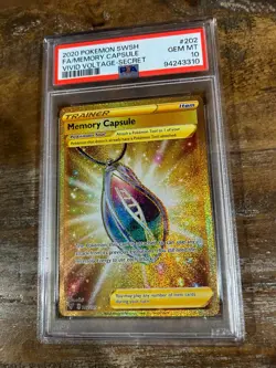 POKEMON 2020 Vivid Voltage Secret Full Art MEMORY CAPSULE #202 PSA 10 Gem RARE 2 - Image 1