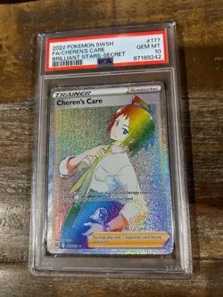 POKEMON 2022 Brilliant Stars Secret FA Trainer CHEREN'S CARE #177 PSA 10 Gem - Image 1