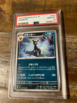 POKEMON 2023 Ruler of the Black Flame SV3 Japanese UMBREON #070 PSA 10 RARE - Image 1