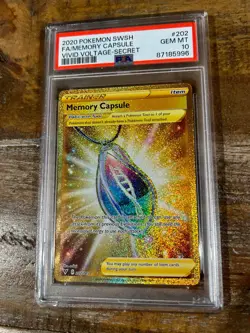 POKEMON 2020 Vivid Voltage Secret Full Art MEMORY CAPSULE #202 PSA 10 Gem RARE - Image 1