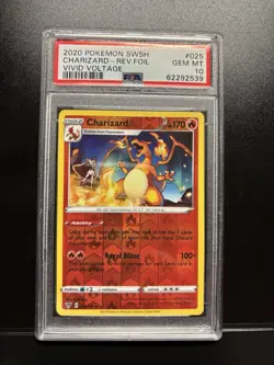 PSA 10 GEM MINT! Pokemon TCG Charizard 025 Vivid Voltage Reverse Foil LOW POP! - Image 1