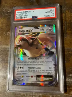POKEMON 2016 XY Evolutions PIDGEOT EX #64 PSA 10 Gem Mint Rare 2 - Image 1