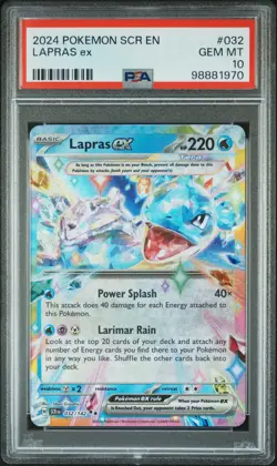 2024 POKEMON SCR EN-STELLAR CROWN #032 LAPRAS EX PSA 10 - Image 1