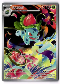 Ivysaur Illustration Rare 134/132 Near Mint Mega Evolution Pokemon TCG English - Image 1