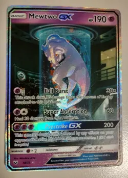 Pokemon Shining Legends 2017 Mewtwo GX #78/73 Full Art Secret Rare Holo - Image 1