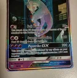 Pokemon Shining Legends 2017 Mewtwo GX #78/73 Full Art Secret Rare Holo - Image 3