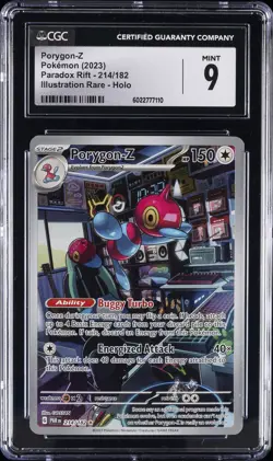 2023 POKEMON PARADOX RIFT ILLUSTRATION RARE - HOLO #214/182 PORYGON-Z CGC 9 - Image 1