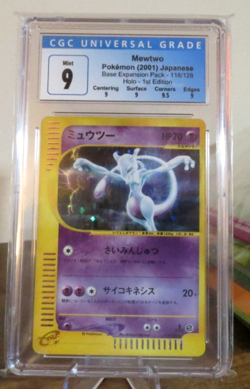 Pokemon Japanese Mewtwo 1st Ed Holo Expedition Base Set CGC 9 BLUE LABEL SWIRL - Image 3