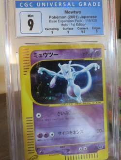 Pokemon Japanese Mewtwo 1st Ed Holo Expedition Base Set CGC 9 BLUE LABEL SWIRL - Image 4