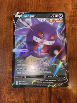 Pokemon Gengar V Fusion Strike 156/264 Holo Ultra Rare MINT PACK FRESH - Image 1