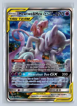 2019 Pokemon Unified Minds Black Star Promo Mewtwo & Mew GX #SM191 - Image 1