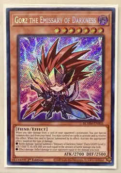 Yugioh! 1x Gorz the Emissary of Darkness Chibi Artwork BLMM-EN005 Secret Rare NM - Image 1