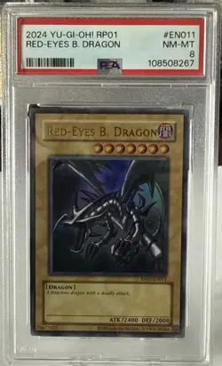 2024 Yu-Gi-Oh! Red-Eyes B. Dragon, RP01-EN011, Retro Pack, PSA 8 - Image 1