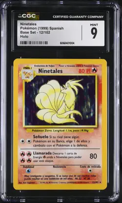CGC 9 MINT Ninetales 1999 Base Set 12/102 Holo Spanish Pokemon Card - Image 1