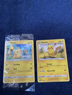Pokemon TCG Pikachu Build A Bear Card In Wrapper, Plus Bonus Pikachu Card - Image 1