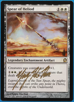 Spear of Heliod Theros NM White Rare SIGNED MAGIC MTG CARD (ID# 504885) ABUGames - Image 1