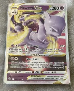 Mewtwo Vstar 031/078 Pokemon Go NM Full Art Ultra Rare Pokemon Card - Image 1