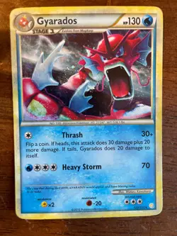 Pokemon Red Gyarados Ultra Rare Holo Card 123/123 Heartgold Soulsilver MP - Image 1