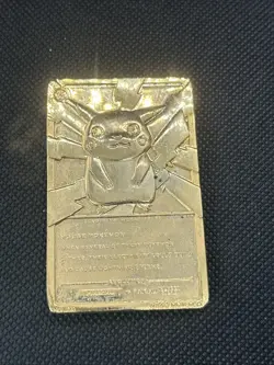Pokemon Pikachu 1999 Gold Plated 23K Trading Card Burger King Edition - Image 1