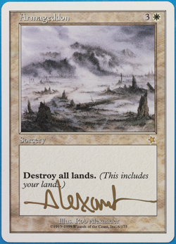 Armageddon Starter 1999 NM White Rare SIGNED MAGIC CARD (ID# 504880) ABUGames - Image 1