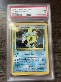 Gyarados 7/130 PSA 7 Holo Pokemon Card Base Set 2 - Image 1